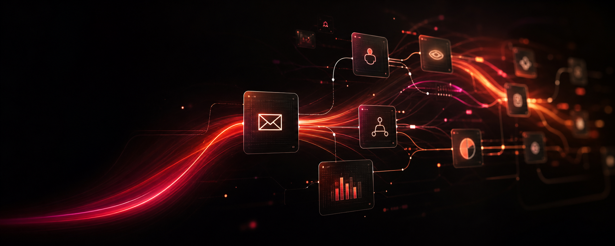 Custom abstract email design and automation flow